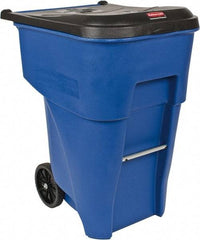 Rubbermaid - 95 Gal Blue Rectangle Trash Can - Polyethylene, 45.6" High x 35.4" Long x 27.3" Wide - A1 Tooling