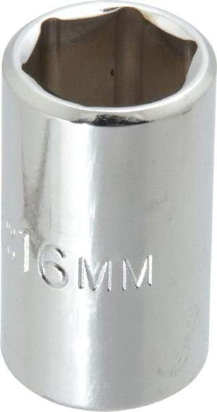 Proto - 1/2" Drive, Standard Hand Socket - 6 Points, 1-1/2" OAL, Chrome Finish - A1 Tooling