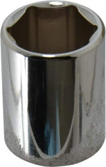 Proto - 1/2" Drive, Standard Hand Socket - 6 Points, 1-1/2" OAL, Chrome Finish - A1 Tooling