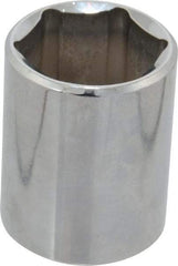 Proto - 1/2" Drive, Standard Hand Socket - 6 Points, 1-1/2" OAL, Chrome Finish - A1 Tooling