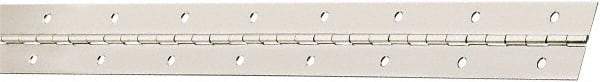 National Mfg. - 30" Long x 1-1/2" Wide, Steel Satin Nickel Coating Continuous Hinge - 0.042" Thick with Holes - A1 Tooling