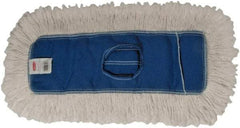 Rubbermaid - 24" Long x 5" Wide Cotton/Synthetic Dust Mop Head - Envelope Connection, Blue, Cut-End Head, Launderable - A1 Tooling