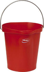 Vikan - 3 Gal, Polypropylene Round Red Single Pail with Pour Spout - Handle Included - A1 Tooling