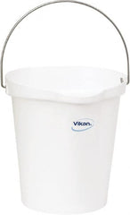 Vikan - 3 Gal, Polypropylene Round White Single Pail with Pour Spout - Handle Included - A1 Tooling