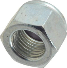 Value Collection - 3/8-24 UNF Grade B Hex Lock Nut with Nylon Insert - 9/16" Width Across Flats, 29/64" High, Zinc-Plated Finish - A1 Tooling