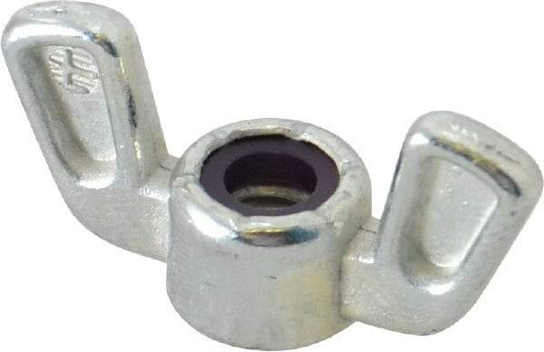 Value Collection - 1/4-20 UNC, Zinc Plated, Zinc Alloy Nylon-Insert Locking Wing Nut - Grade 2, 1-1/4" Wing Span, 19/32" Wing Span - A1 Tooling