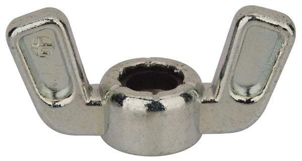 Value Collection - 5/16-24 UNF, Zinc Plated, Zinc Alloy Nylon-Insert Locking Wing Nut - Grade 2, 1-1/2" Wing Span, 0.718" Wing Span - A1 Tooling