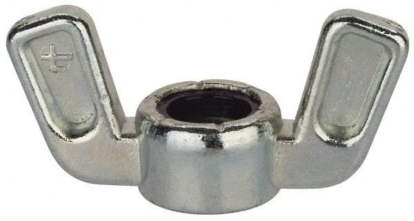 Value Collection - 3/8-16 UNC, Zinc Plated, Zinc Alloy Nylon-Insert Locking Wing Nut - Grade 2, 1-1/2" Wing Span, 0.718" Wing Span - A1 Tooling