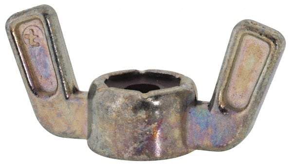 Value Collection - #8-32 UNC, Zinc Plated, Zinc Alloy Nylon-Insert Locking Wing Nut - Grade 2, 1.031" Wing Span, 1/2" Wing Span - A1 Tooling