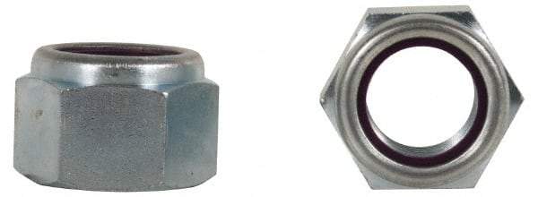 Value Collection - 1-8 UNC 18-8 Hex Lock Nut with Nylon Insert - 1-7/16" Width Across Flats, 1-3/64" High - A1 Tooling