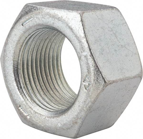 Value Collection - 1-1/8 - 12 UNF Steel Right Hand Hex Nut - 1-11/16" Across Flats, 0.999" High, Zinc Clear Finish - A1 Tooling