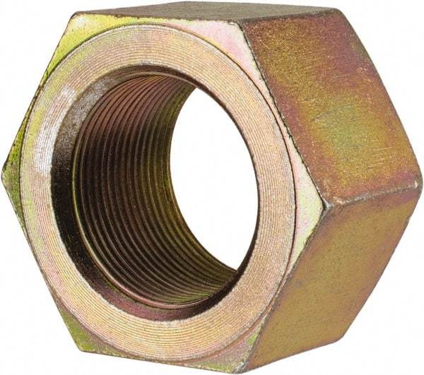 Value Collection - 1-3/4 - 12 UN Steel Right Hand Hex Nut - 2-3/4" Across Flats, 1-1/2" High, Zinc Yellow Dichromate Finish - A1 Tooling