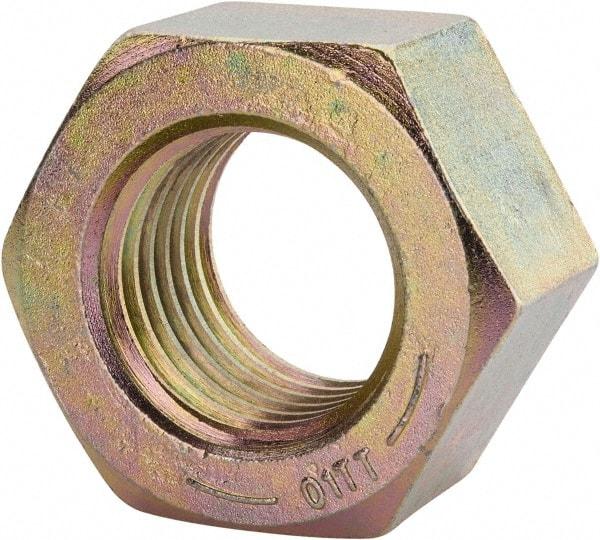 Value Collection - 2 - 4-1/2 UNC Steel Right Hand Hex Nut - 3-1/8" Across Flats, 1-23/32" High, Zinc Yellow Dichromate Finish - A1 Tooling