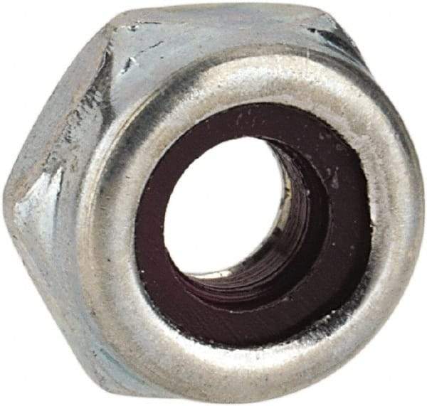 Value Collection - #5-40 UNC Grade 2 Hex Lock Nut with Nylon Insert - 1/4" Width Across Flats, 1/8" High, Zinc-Plated Finish - A1 Tooling