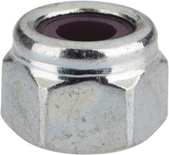 Value Collection - 1/4-20 UNC Grade 2 Heavy Hex Lock Nut with Nylon Insert - 1/2" Width Across Flats, 3/8" High, Zinc-Plated Finish - A1 Tooling