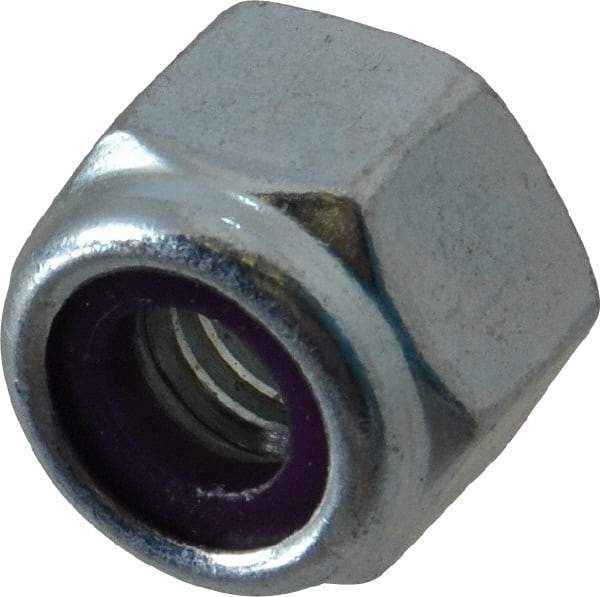 Value Collection - 3/8-16 UNC Grade 2 Heavy Hex Lock Nut with Nylon Insert - 39/64" Width Across Flats, 35/64" High, Zinc-Plated Finish - A1 Tooling