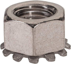 Value Collection - 3/8-16, 0.391" High, Uncoated, Stainless Steel Hex Nut with External Tooth Washer - 21/32" Washer Diam, 9/16" Width Across Flats, Grade 18-8 - A1 Tooling