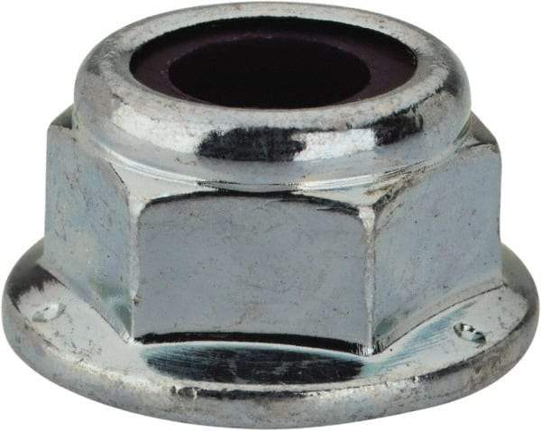 Value Collection - 5/16-18 UNC Grade 2 Hex Flange Lock Nut with Nylon Insert - 1/2" Width Across Flats, 3/8" High, Zinc-Plated Finish - A1 Tooling