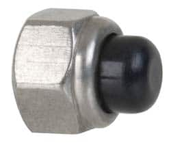 Value Collection - #8-32 UNC, 11/32" Width Across Flats, Uncoated, Stainless Steel Acorn Nut - 23/64" Overall Height, Nylon Insert Type, Grade 18-8 - A1 Tooling