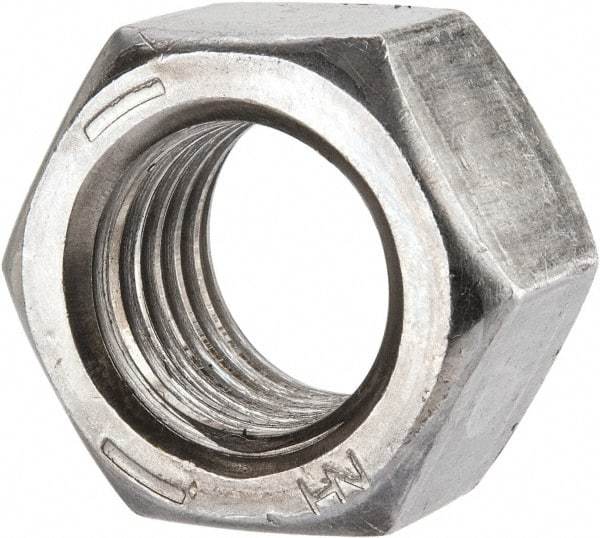 Value Collection - 1-8 UNC Steel Right Hand Hex Nut - 1-1/2" Across Flats, 55/64" High, Uncoated - A1 Tooling