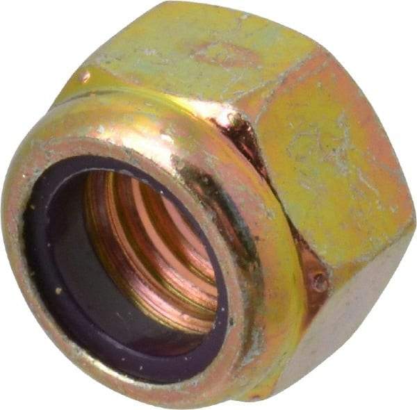 Value Collection - 7/16-14 UNC Grade 8 Hex Lock Nut with Nylon Insert - 5/8" Width Across Flats, 29/64" High, Zinc Yellow Dichromate Finish - A1 Tooling