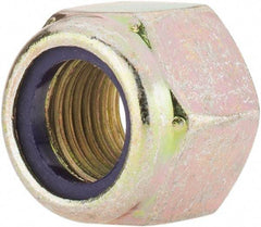 Value Collection - 1/2-20 UNF Grade 8 Hex Lock Nut with Nylon Insert - 3/4" Width Across Flats, 19/32" High, Zinc Yellow Dichromate Finish - A1 Tooling