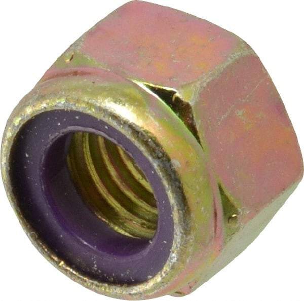 Value Collection - 9/16-12 UNC Grade 8 Hex Lock Nut with Nylon Insert - 7/8" Width Across Flats, 41/64" High, Zinc Yellow Dichromate Finish - A1 Tooling