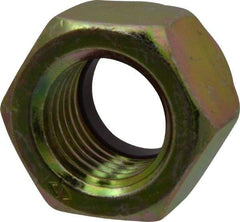 Value Collection - 1-8 UNC Grade 8 Hex Lock Nut with Nylon Insert - 1-7/16" Width Across Flats, 1-3/64" High, Zinc Yellow Dichromate Finish - A1 Tooling