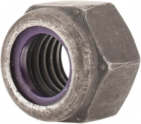 Value Collection - 1/2-13 UNC Grade 8 Hex Lock Nut with Nylon Insert - 3/4" Width Across Flats, 19/32" High, Uncoated - A1 Tooling