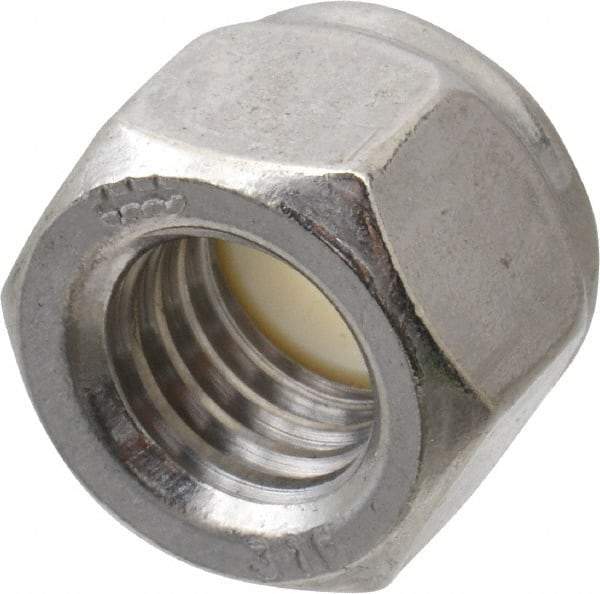 Value Collection - 1/2-13 UNC 316 Hex Lock Nut with Nylon Insert - 3/4" Width Across Flats, 19/32" High, Uncoated - A1 Tooling