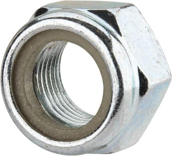 Value Collection - M16x1.50 Metric Fine Grade 8 Hex Lock Nut with Nylon Insert - 16mm High, Zinc-Plated Finish - A1 Tooling