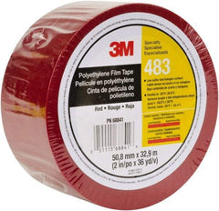 3M - 36 Yds. x 1", Red Polyethylene Film Tape - 483 Series, 5 mil Thick, 10 Lb./Inch Tensile Strength - A1 Tooling