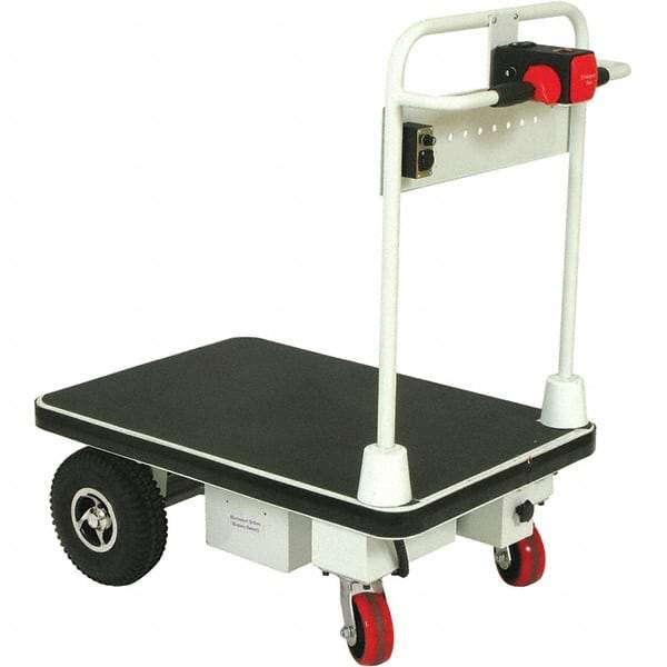 Wesco Industrial Products - 1,100 Lb Capacity Steel Platform Truck - Steel Deck, 24" OAW, 48" Platform Length x 12-3/8" Platform Height, Polyurethane Casters - A1 Tooling