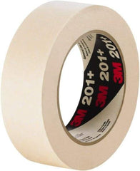 3M - 72mm Wide x 60 Yd Long Tan Paper Masking Tape - Series 201+, 4.4 mil Thick, 19 In/Lb Tensile Strength - A1 Tooling