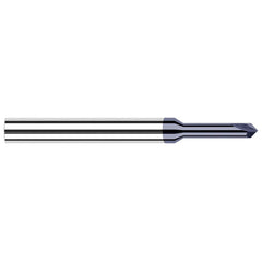 Harvey Tool - 3/32" Diam 60°/120° 2-Flute Single End Solid Carbide Chamfer Mill - Exact Industrial Supply