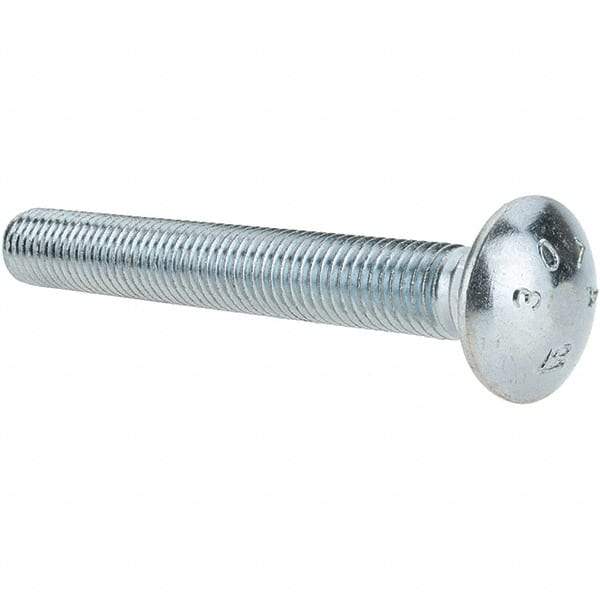 Value Collection - 5/8-11 UNC 5" Length Under Head, Standard Square Neck, Carriage Bolt - Grade 2 Steel, Zinc-Plated Finish - A1 Tooling