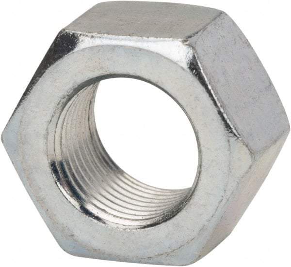 Made in USA - 1/4-28 UN Steel Right Hand Hex Nut - 7/16" Across Flats, 7/32" High, Zinc Clear Finish - A1 Tooling