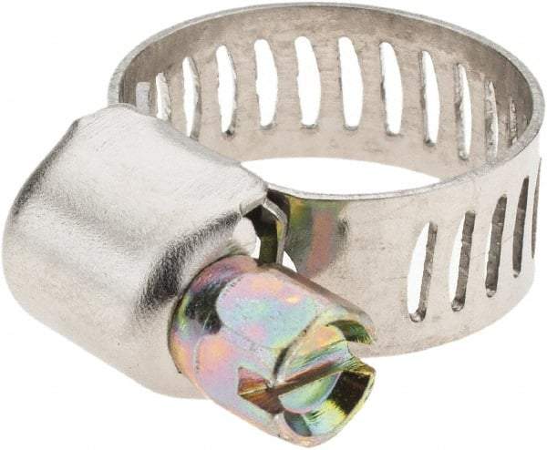 Value Collection - SAE Size 4, 7/32 to 5/8" Diam, Stainless Steel Worm Drive Clamp - 1/2" Wide - A1 Tooling