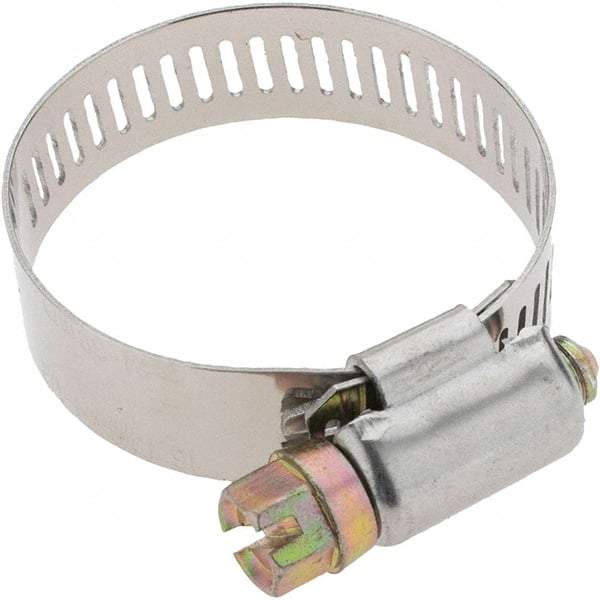 Value Collection - SAE Size 16, 13/16 to 1-1/2" Diam, Stainless Steel Worm Drive Clamp - 1/2" Wide - A1 Tooling