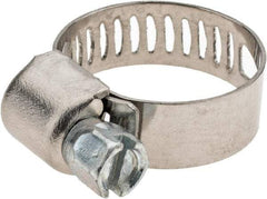 Value Collection - SAE Size 6, 7/16 to 25/32" Diam, Stainless Steel Worm Drive Clamp - 1/2" Wide - A1 Tooling