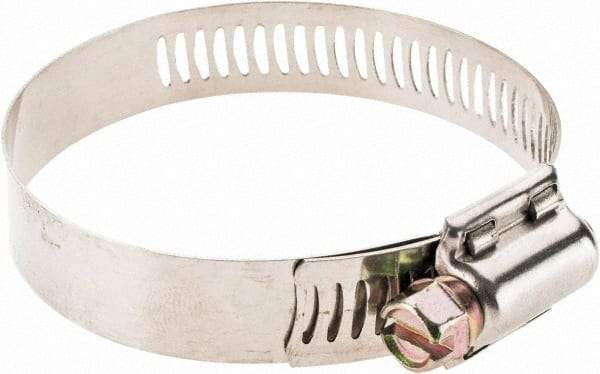 Value Collection - SAE Size 32, 1-9/16 to 2-1/2" Diam, Stainless Steel Worm Drive Clamp - 1/2" Wide - A1 Tooling