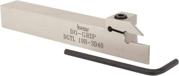 Iscar - External Thread, 0.787" Max Depth of Cut, 0.118" Min Groove Width, 5-1/2" OAL, Left Hand Indexable Grooving Cutoff Toolholder - 3/4" Shank Height x 3/4" Shank Width, DG. 1../DG. 3.. Insert Style, DGT Toolholder Style, Series Do Grip - A1 Tooling