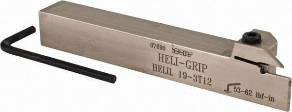 Iscar - HELI, External, Left Hand, 0.47" Max Depth of Cut, 0.118 to 1/8" Groove Width, Indexable Grooving Tool Holder - 3/4" Shank Height, 3/4" Shank Width, 5-1/2" OAL - A1 Tooling