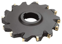 Iscar - Arbor Hole Connection, 0.51" Cutting Width, 1.81" Depth of Cut, 6" Cutter Diam, 1-1/2" Hole Diam, 12 Tooth Indexable Slotting Cutter - SDN Toolholder, QDMT 1205PDTN-HQ Insert - A1 Tooling