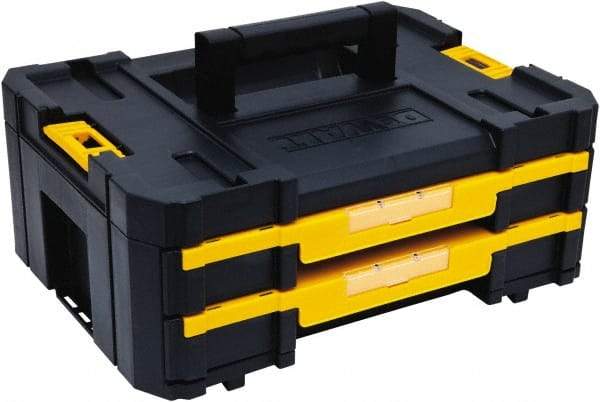 DeWALT - 2 Compartment 2 Drawer Tool Case - 12-1/4" Wide x 6-3/8" Deep x 6-29/32" High, Structural Foam, Black/Yellow - A1 Tooling