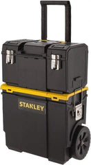 Stanley - 53 Lb Capacity, 1 Bin, 1 Tray Mobile Tool Storage System - 11" Wide x 18-1/2" Deep x 12.8" High, Polypropylene, Black/Yellow - A1 Tooling