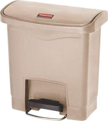 Rubbermaid - 4 Gal Rectangle Unlabeled Trash Can - 15.7" High x 14-7/8" Long, Beige, Resin - A1 Tooling