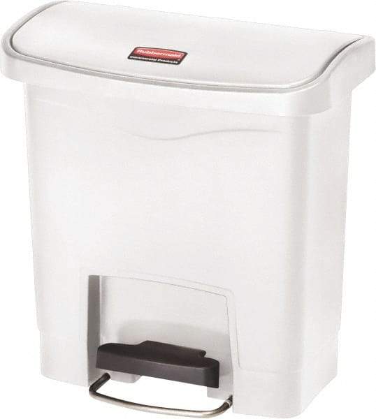 Rubbermaid - 4 Gal Rectangle Unlabeled Trash Can - 15.7" High x 14-7/8" Long, White, Resin - A1 Tooling