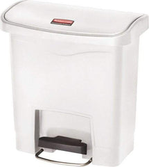 Rubbermaid - 4 Gal Rectangle Unlabeled Trash Can - 15.7" High x 14-7/8" Long, White, Resin - A1 Tooling