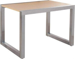 ECONOCO - 36" Long x 34" Wide x 24" High Stationary Display Table - Maple & Satin Chrome (Color), Melamine Top - A1 Tooling